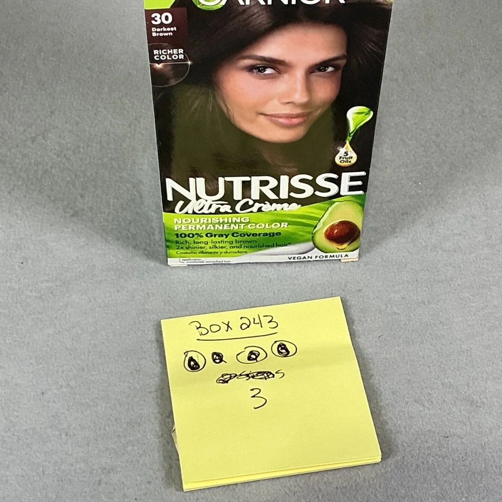 Garnier Nutrisse Ultra Creme 30 Darkest Brown Permanent Hair Color Gray Coverage